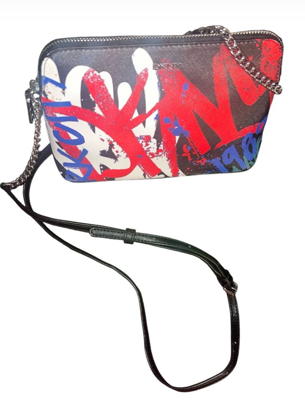 DKNY Bryant Dome Crossbody Bag Multicolor Graffiti NWOT